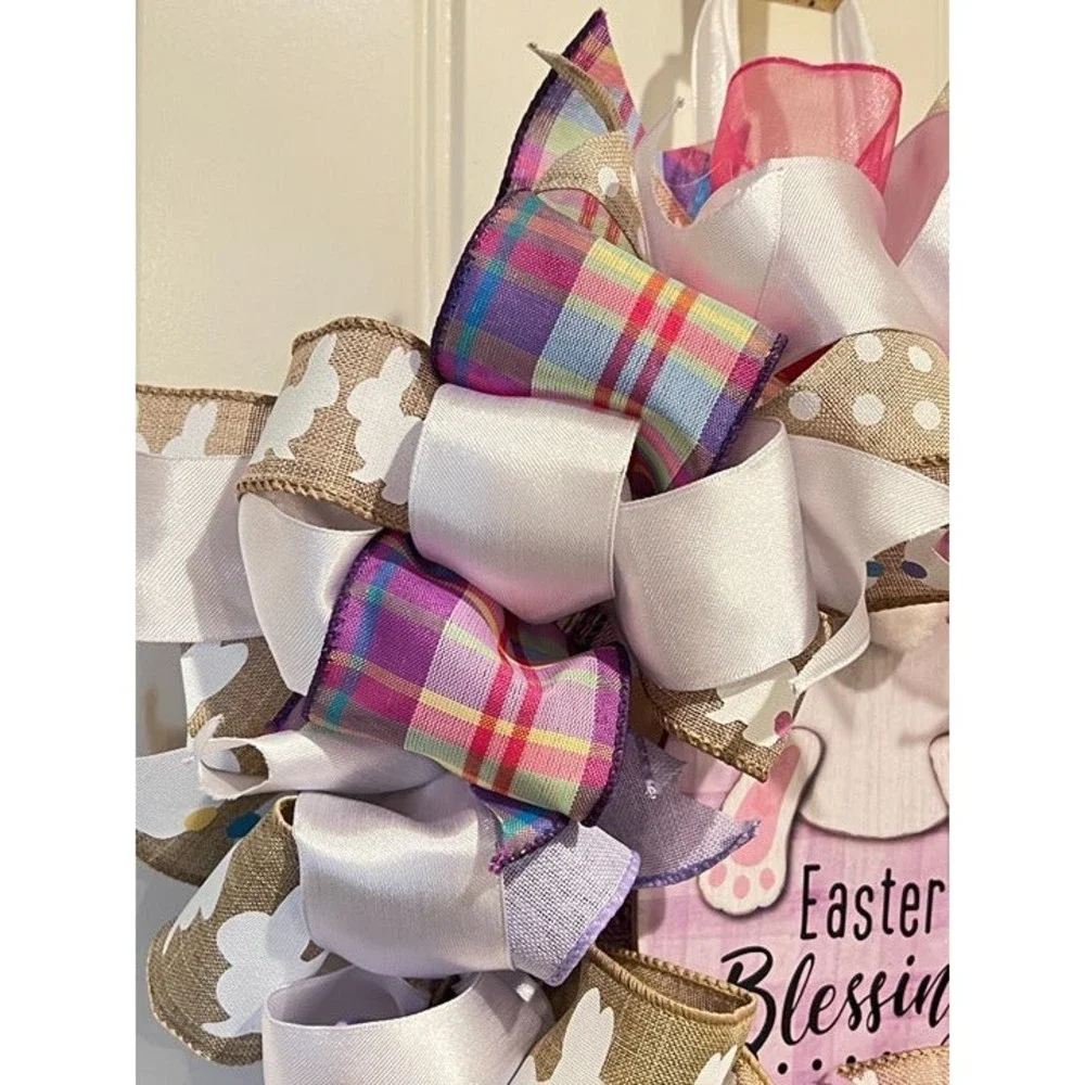 13” Easter Ribbon Wreath 